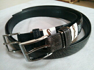 【すぐに使える10％割引クーポン配布中】クロコダイル高級紳士ベルト【送料無料・代引手数料無料】革の..