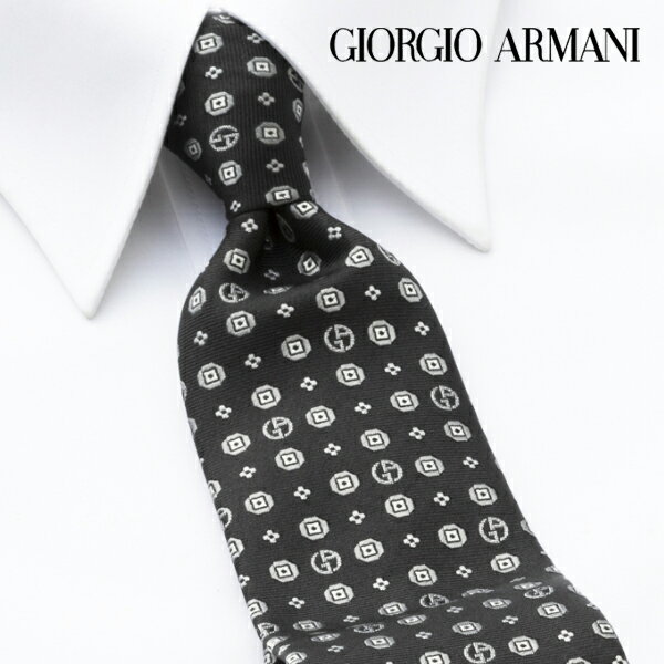 ジョルジオ・アルマーニ GIORGIO ARMANI ネクタイ GAJ-078 ブラック 小紋[ブラ