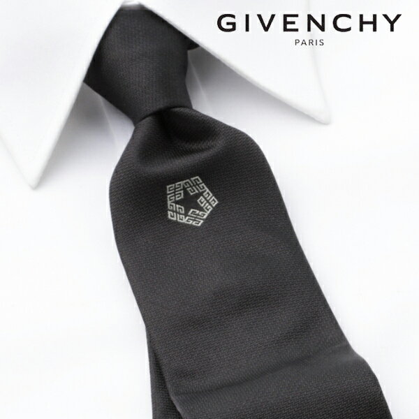 [土日祝も発送] ジバンシー GIVENCHY ネクタイ（ブラック）GVJ-477[ブランドネクタイ メンズ おしゃれ 新作 結婚式 新社会人 新生活 卒業 入社 昇進 お祝い バースデー 贈り物 ギフト 父の日 プレゼント][ラッピング無料]