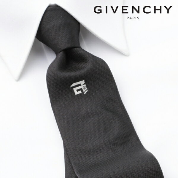 [土日祝も発送] ジバンシー GIVENCHY ネクタイ（ブラック）GVJ-480[ブランドネクタイ メンズ おしゃれ 新作 結婚式 新社会人 新生活 卒業 入社 昇進 お祝い バースデー 贈り物 ギフト 父の日 プレゼント][ラッピング無料]