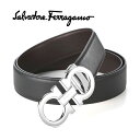 フェラガモ【49,800円→40,500円】 FERRAGAMO リバーシブルベルト(トップタイプ)ガンチーニバックル FG-167[フェラガモベルト ブラック...