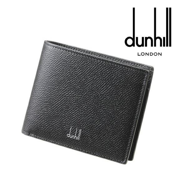 [土日祝も発送] ダンヒル DUNHILL 二つ折り財布（小銭入れ付き）ブラック DH-178[ダンヒルサイフ ダンヒル財布 アルフレッドダンヒル 型押し 本革 新作 新生活 お祝い 誕生日 バースデー 贈り物 ギフト 父の日 プレゼント][ラッピング無料]