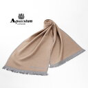 アクアスキュータム AQUASCUTUM ウールマフラー(キャメル×グレー)AQ-335[アクアスキュータムマフラー メンズ レディース 新作 お祝い 誕生日 ...