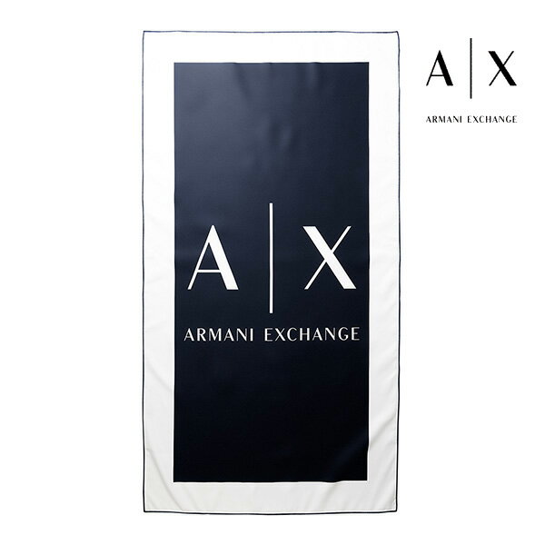 [土日祝も発送] アルマーニエクスチェンジ ARMANI EXCHANGE ビーチタオル（ブルーネイビー×ホワイト）A..