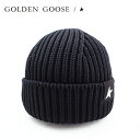 土日祝も発送 ゴールデングース【14,000円→9,800円】GOLDEN GOOSE ニットキャップ ニット帽（ブラック）ユニセックス Mサイズ GD-024 新作 新生活 お祝い 誕生日 バースデー 贈り物 ギフト 父の日 プレゼント