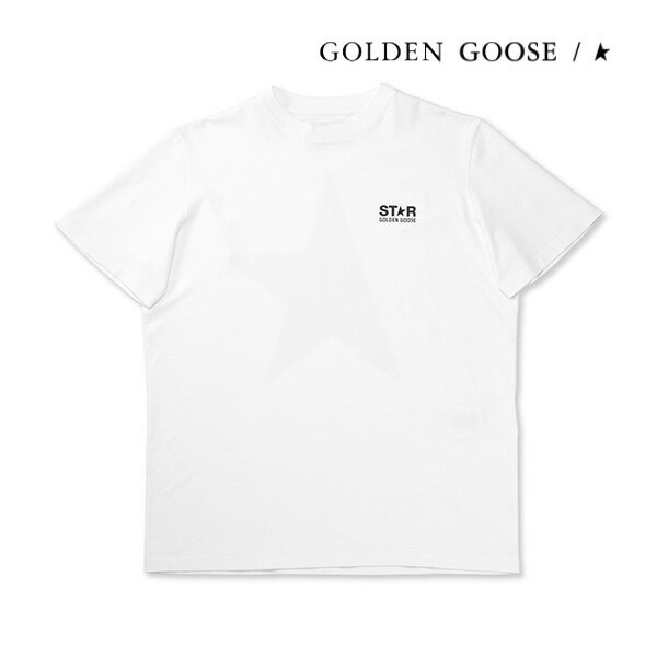 [土日祝も発送] ゴールデングース【12,800円→7,900円】GOLDEN GOOSE レディースTシャツ（ホワイト／ブラック）GD-034[半袖 ロゴ クルーネック 丸首 綿 コットン 新作 新生活 お祝い 誕生日 バースデー 贈り物 ギフト 父の日 プレゼント]