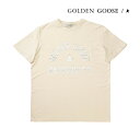 土日祝も発送 ゴールデングース【15,000円→10,500円】GOLDEN GOOSE レディースTシャツ（キナリ）GD-035 半袖 ロゴ クルーネック 丸首 綿 コットン 新作 新生活 お祝い 誕生日 バースデー 贈り物 ギフト 父の日 プレゼント