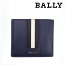 バリー 財布 メンズ [土日祝も発送] バリー BALLY 二つ折り財布（小銭入れなし）レザー ネイビー BA-272[バリー 財布 型押し レザー 新作 新生活 お祝い 誕生日 バースデー 贈り物 ギフト 父の日 プレゼント][ラッピング無料]