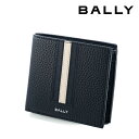 バリー BALLY 二つ折り財布(小銭入れ付き)レザー ネイビー BA-284[バリー 財布 型押し レザー 新作 お祝い 誕生日 バースデー 贈り物 ギフト ...