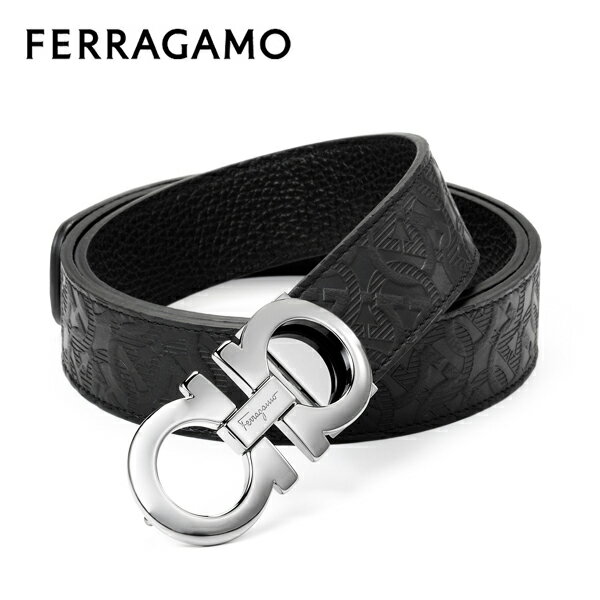 [土日祝も発送] フェラガモ【56,000円→40,500円】 FERRAGAMO リバーシブルベルト（トップタイプ）ガンチーニバックル FG-335[フェラガモベルト ブラック メンズ 新作 新生活 お祝い 誕生日 贈り物 ギフト 父の日 プレゼント][ラッピング無料]