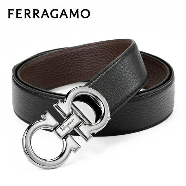 [土日祝も発送] フェラガモ【56,000円→40,500円】 FERRAGAMO リバーシブルベルト（トップタイプ）ガンチーニバックル FG-337[フェラガモベルト ブラック メンズ 新作 新生活 お祝い 誕生日 贈り物 ギフト 父の日 プレゼント][ラッピング無料]