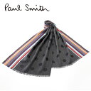 [土日祝も発送] ポールスミス 【18,800円→13,900円】 PAUL SMITH ウールマフラー（ダークグレー）PS-766[ポールスミスマフラー ゼブラ メンズ レディース 新作 新生活 お祝い 誕生日 バースデー 贈り物 ギフト 父の日 プレゼント][ラッピング無料]