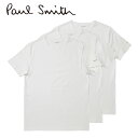 [土日祝も発送] ポールスミス【9,900円→7,200円】PAUL SMITH 半袖 Tシャツ 3PパックT メンズ（ホワイト）PS-788[ブランド クルーネック 綿100％ コットン100％ 新作 新生活 お祝い 誕生日 バースデー 贈り物 ギフト 父の日 プレゼント]