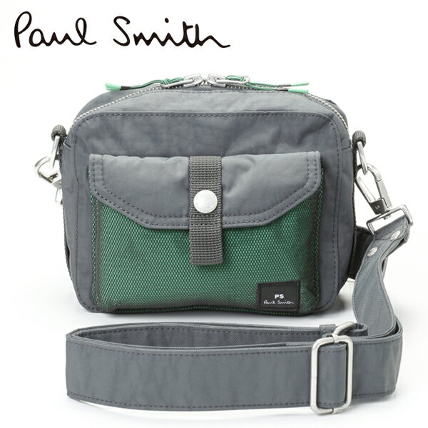 土日祝も発送 ポールスミス【26,000円→23,500円】PAUL SMITH ショルダーバッグ PS-790（グレー/グリーン）ナイロン ブランド メンズ アウトドア カジュアル 新作 新生活 お祝い 誕生日 バースデー 贈り物 ギフト 父の日 プレゼント