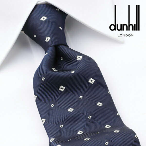 ダンヒル ネクタイ [レビュー特典][土日祝も発送] ダンヒル DUNHILL ネクタイ DHJ-442 ネイビー 総柄[ブランドネクタイ メンズ おしゃれ 新作 結婚式 新社会人 新生活 卒業 入社 昇進 お祝い バースデー 贈り物 ギフト 父の日 プレゼント][ラッピング無料]