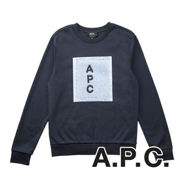  アーペーセーA.P.C. レディース長袖スウェット（ネイビー）AP-008[ロゴ ブランド クルーネック トップス カジュアル 