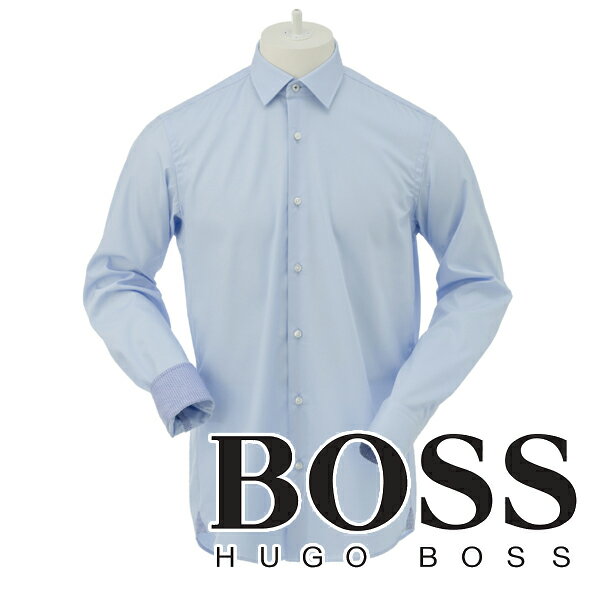 [レビュー特典][土日祝も発送] ヒューゴボス【13,800円→12,300円】HUGO BOSS 長袖シャツ（ブルー）HB-048[長袖 ブランド メンズ ビジカジ シンプル カジュアル 新作 新生活 お祝い 誕生日 バースデー 贈り物 ギフト 父の日 プレゼント]