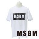 [レビュー特典][土日祝も発送] エムエスジーエム【12,800円→10,500円】MSGM Tシャツ（ホワイト）MG-001[ブランド 半袖 ロゴ クルーネック メンズ 綿100％ コットン100％ 新作 新生活 お祝い 誕生日 バースデー 贈り物 ギフト 父の日 プレゼント]