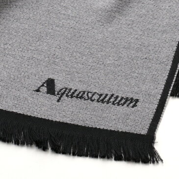 【エントリーでポイント5倍！4日9:59まで】[アクアスキュータム]AQUASCUTUM ウールマフラー（グレー×ブラック） AQ-328【アクアスキュータムマフラー メンズ レディース ユニセックス クリスマス父の日バレンタインプレゼント】【あす楽対応_関東】