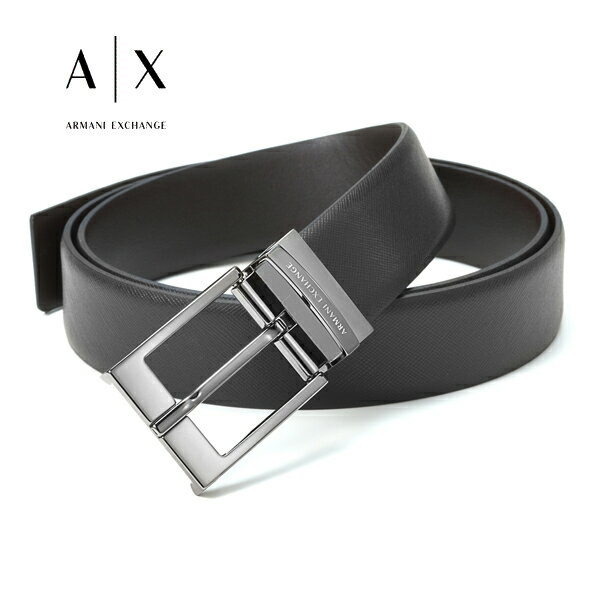 [アルマーニエクスチェンジ]ARMANI EXCHANGE リバーシブルベルト（ピンタイプ）AX-028【回転式バックル ブランドベルト 本革 メンズ レザーベルト】[レビュー特典付き ギフト 入社 祝い 新社会人 新生活 卒業 入学 誕生日 バースデー 就活 父の日]