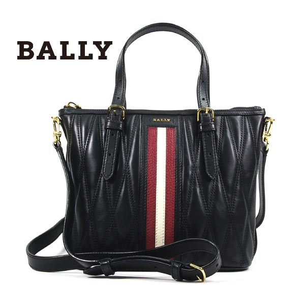 レビュー特典 土日祝も発送 バリー【46,000円→38,000円】BALLY レディース ミニショルダーバッグ（ショルダーストラップ付き）ブラック×レッドライン BA-201 カバン 鞄 新作 新生活 お祝い 誕生日 バースデー 贈り物 ギフト 父の日 プレゼント