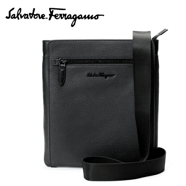 [レビュー特典][土日祝も発送] フェラガモ【99,000円→93,000円】FERRAGAMO ショルダーバッグ（ブラック）FG-237[フェラガモバッグ レザ..