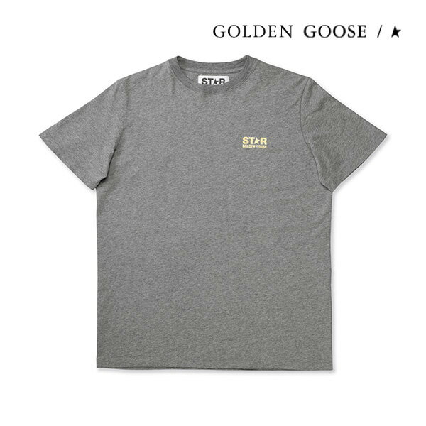 [レビュー特典][土日祝も発送] ゴールデングース【15,000円→9,400円】GOLDEN GOOSE レディースTシャツ（グレー／ゴールド）GD-036[半袖 ロゴ クルーネック 丸首 綿 コットン 新作 新生活 お祝い 誕生日 バースデー 贈り物 ギフト 父の日 プレゼント]