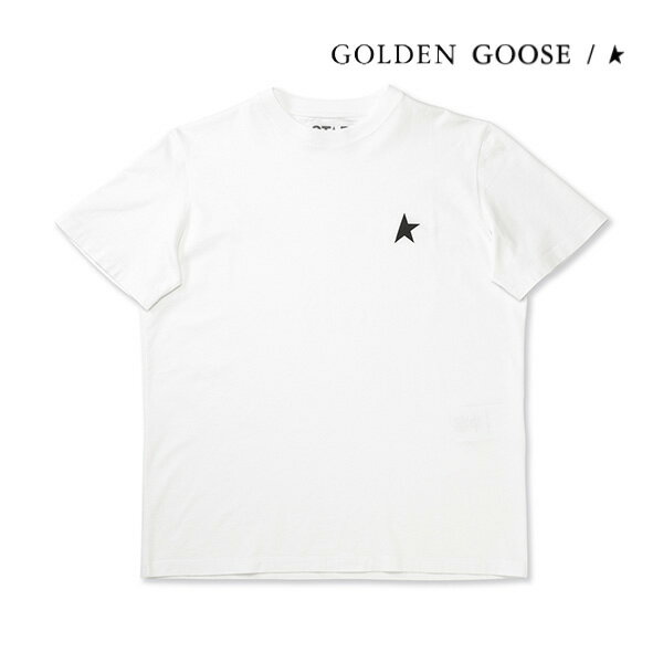 [レビュー特典][土日祝も発送] ゴールデングース【12,800円→7,900円】GOLDEN GOOSE レディースTシャツ（ホワイト／ブラック）GD-042[半袖 ロゴ クルーネック 丸首 綿 コットン 新作 新生活 お祝い 誕生日 バースデー 贈り物 ギフト 父の日 プレゼント]