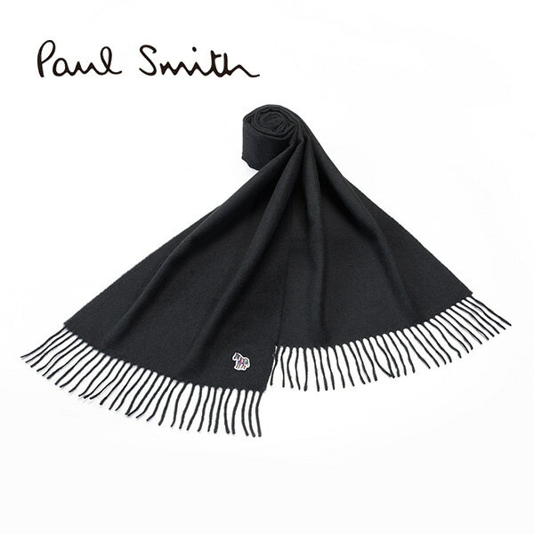 [レビュー特典][土日祝も発送] ポールスミス 【12,600円→8,900円】 PAUL SMITH ウールマフラー（ブラック）PS-729[ポールスミスマフラー ゼブラ メンズ レディース 新作 新生活 お祝い 誕生日 バースデー 贈り物 ギフト 父の日 プレゼント][ラッピング無料]