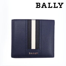 バリー 二つ折り財布 メンズ [レビュー特典][土日祝も発送] バリー BALLY 二つ折り財布（小銭入れなし）レザー ネイビー BA-272[バリー 財布 型押し レザー 新作 新生活 お祝い 誕生日 バースデー 贈り物 ギフト 父の日 プレゼント][ラッピング無料]