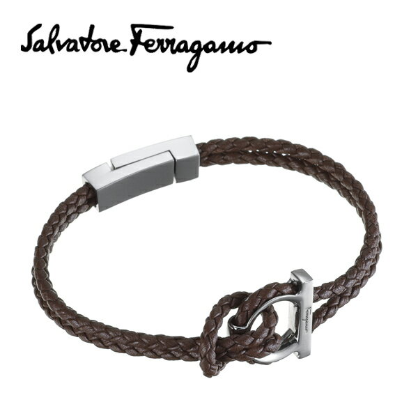 [レビュー特典][土日祝も発送] フェラガモ【33,000円→29,800円】FERRAGAMO ブレスレット FG-254 ブラウン カーフレザー[レザーブレス メンズ レディス ユニセックス 新作 新生活 お祝い 誕生日 バースデー 贈り物 ギフト 父の日 プレゼント][ラッピング無料]