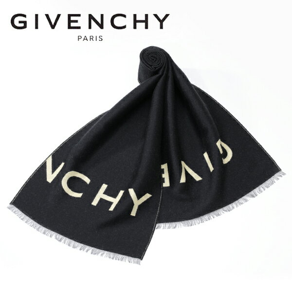 [レビュー特典][土日祝も発送] ジバンシー GIVENCHY マフラー（ブラック×イエロー）GV-013[ジバンシーマフラー ロゴ メンズ レディース ユニセックス 男女共用 新作 新生活 お祝い 誕生日 バースデー 贈り物 ギフト 父の日 プレゼント][ラッピング無料]