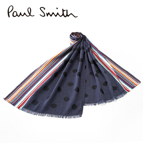 [レビュー特典][土日祝も発送] ポールスミス 【18,800円→13,900円】 PAUL SMITH ウールマフラー（ネイビー）PS-765[ポールスミスマフラー ゼブラ メンズ レディース 新作 新生活 お祝い 誕生日 バースデー 贈り物 ギフト 父の日 プレゼント][ラッピング無料]