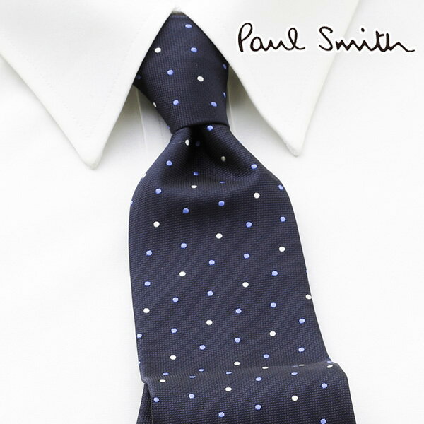 【レビュー特典付き】[ポールスミス] PAUL SMITH ネクタイ PSJ-722 ネイビー ドット シルク [ネクタイ ブランドネクタイ ネクタイブランド 新作 プレゼント ギフト 入社 祝い 新社会人 新生活 卒業 入学 誕生日 バースデー 就活 結婚式 父の日]【土日祝も発送】