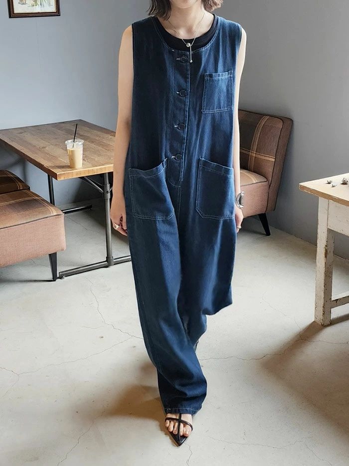 デニム オールインワン デニムサロペット レディース オールインワン ワイドパンツ デニム サロペット パンツ ワイドパンツ デニム ロングパンツ ゆったり 体型カバー おしゃれ デニムパンツ デニムワイドパンツ 大人可愛い きれいめ