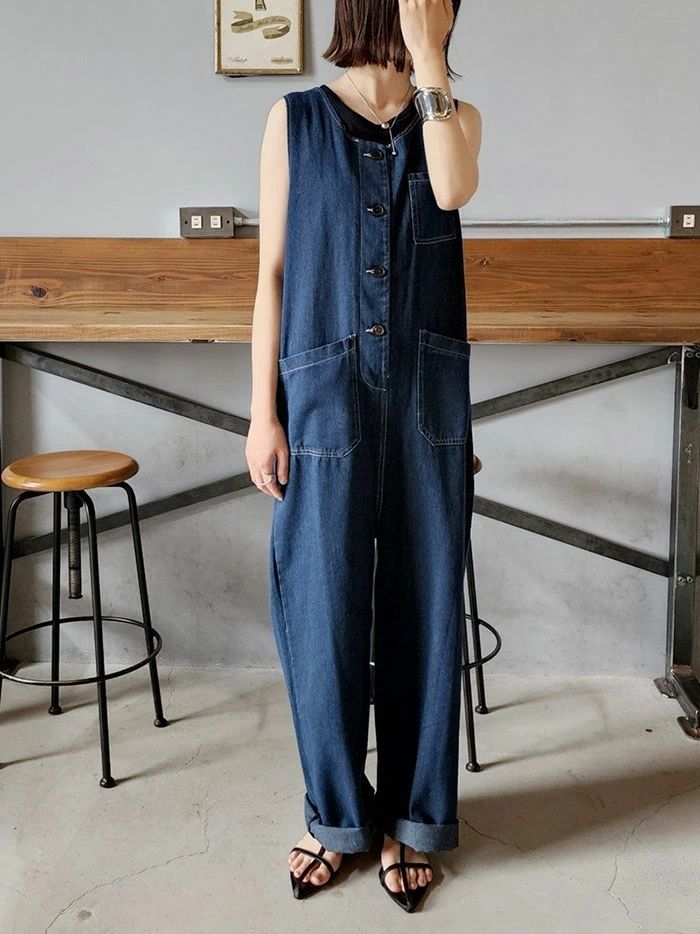 デニム オールインワン デニムサロペット レディース オールインワン ワイドパンツ デニム サロペット パンツ ワイドパンツ デニム ロングパンツ ゆったり 体型カバー おしゃれ デニムパンツ デニムワイドパンツ 大人可愛い きれいめ