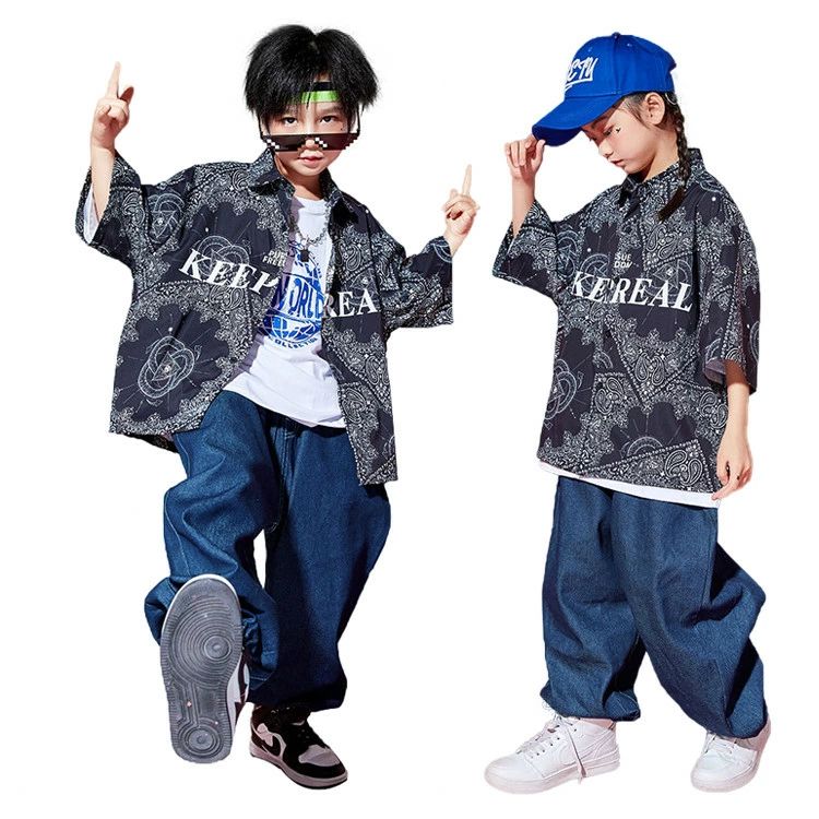 キッズダンス衣装 ヒップホップ 韓国 k-pop キッズ ダンス衣装 セットアップ 女の子 男の子 子供服 ファッション トップス 派手 パンツ デニム キッズ ダンス衣装 ジュニア ダンスウェア おしゃれ 110 120 130 140 150 160 170 180