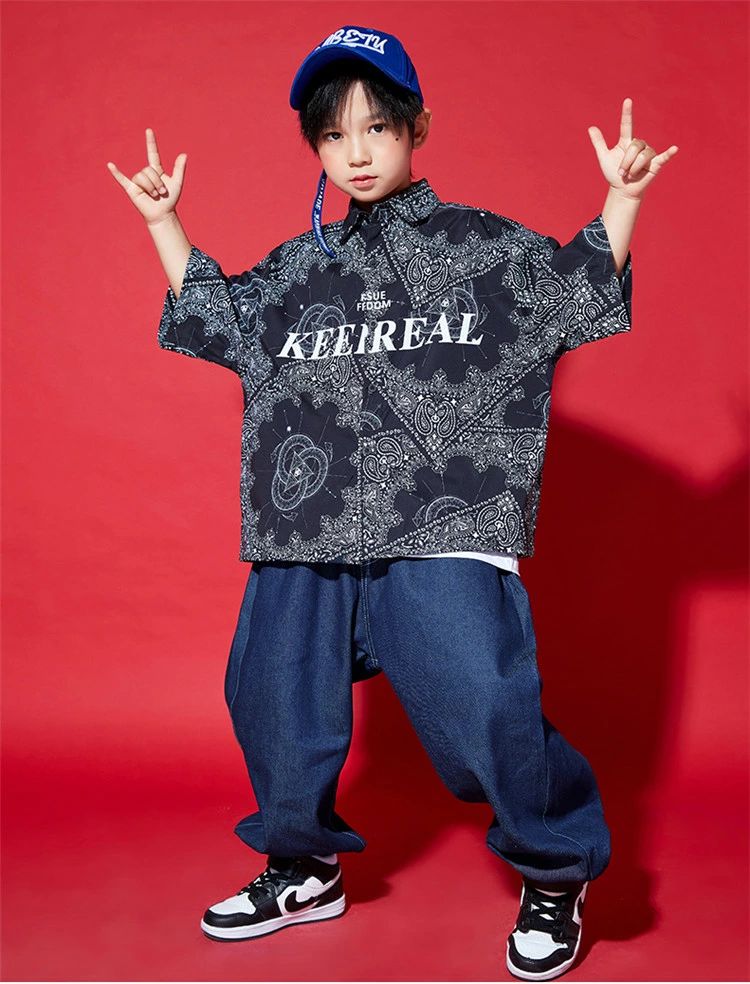 キッズダンス衣装 ヒップホップ 韓国 k-pop キッズ ダンス衣装 セットアップ 女の子 男の子 子供服 ファッション トップス 派手 パンツ デニム キッズ ダンス衣装 ジュニア ダンスウェア おしゃれ 110 120 130 140 150 160 170 180