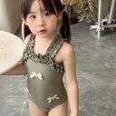 送料無料 水着 女の子 ベビー水着 キッズ水着 キャミソールタイプ パール付き 女児 オールインワンタイプ 子供用 こども みずぎ かわい
