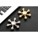 新型DIY ハンドスピナー 水道 Hand Spinner ストレス解消 6枚翼リムーバブル 高速回転 指 スピナー フォーカス玩具【3分以上スピン/ステンレス/焦り緩和などに役立つ】大人子供に適用 2色 (ゴールドとシルバー)