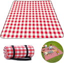 ピクニックマット 厚手 防水 レジャーマット テントマット クッション 200×200cm 4~6人用 折りたたみ チェック柄 ストライプ 収納袋 ベルト付き バーベキュー ビーチマット 遠足 お花見