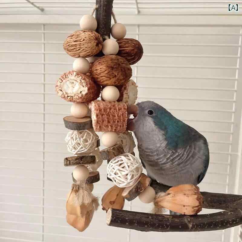インコ用 木製 啄み 玩具 歯磨き 棒 暇つぶし 引き裂き 遊具 りんご木 素材 木 安全 耐久性 鳥かご 内 アクセサリー 小鳥 ペット 用品