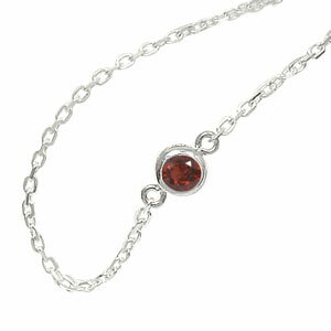 【20%OFFクーポン】ブレスレット ガーネット k18ホワイトゴールド 一粒 3mm レディース ユニセックス クリスマス プレゼント Xmas 誕生日 記念...