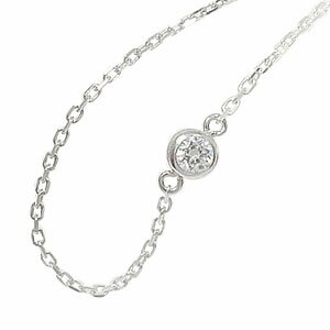 【20%OFFクーポン】ブレスレット ダイヤモンド k18ホワイトゴールド チェーン 一粒 3mm 0.10ct レディース ユニセックス クリスマス プレゼン...