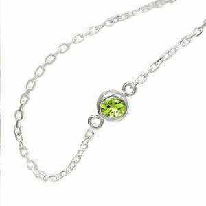 【20%OFFクーポン】ブレスレット ペリドット k18ホワイトゴールド 一粒 3mm レディース ユニセックス クリスマス プレゼント Xmas 誕生日 記念...