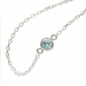 【20%OFFクーポン】ブレスレット ブルートパーズ k18ホワイトゴールド チェーン 一粒 3mm レディース ユニセックス クリスマス プレゼント Xmas...