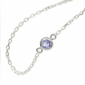 【10%OFFクーポン】ブレスレット タンザナイト k10ホワイトゴールドk10WGチェーン 一粒 3mm レディース ユニセックス クリスマス プレゼント X...