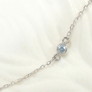【10%OFFクーポン】ブレスレット アクアマリン プラチナ チェーン 一粒 レディース ユニセックス クリスマス プレゼント Xmas 誕生日 記念日 クリス...