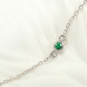 【10%OFFクーポン】ブレスレット エメラルド プラチナ チェーン 一粒 レディース ユニセックス クリスマス プレゼント Xmas 誕生日 記念日 クリスマ...