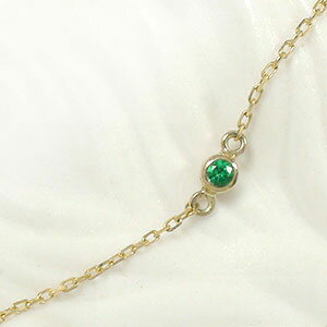 【10%OFFクーポン】ブレスレット エメラルド 10金 k10 10k レディース 一粒ブレス ユニセックス 誕生日 記念日 5月 誕生石 クリスマス プレゼ...